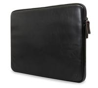 Real Leather Laptop Case/Zipped Folio Bag with Inner Pocket & Wool Lining Compatible with Apple Macbook, HP, Dell, Asus, Levovo (14 Inch - Black)