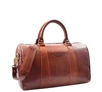 Real Leather Large Size Holdall Duffle Bag Genoa (Chestnut)