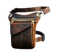 Real Leather Men Multifunction Design Casual Sling Shoulder Messenger Bag Travel Waist Belt Pack Drop Leg Bag Leg Bag(Color1)