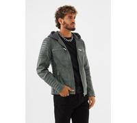 Real leather Nathan Racer Jacket Bolongaro Trevor Dark Olive L