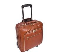 Real Leather Pilot Case Travel Cabin Bag Sussex Black House of Leather Tan Small