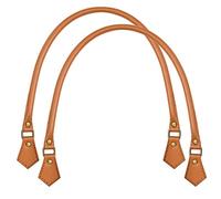 Real Leather Replacement Bag Handles 14 Colors (1 Pair) (Light Brown, 40cm)