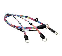 Real LEATHER ROLLED SLIP DOG Choker COLLARS Hand Made with Black Leather Finish MULTICOLORED (Fit Neck Size Up To 24")