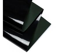 Real Leather Sheets | Full Grain Tooling Leather | 1.3-1.5mm Thick | Cowhide Leather Sheet for Leathercrafts, Repairing and Home Decor by Kozmo (Shiny Black - Patent Finish, 12" X 24")