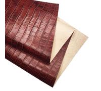 Real Leather Sheets | Full Grain Tooling Leather | 1.3-1.5mm Thick | Cowhide Leather Sheet for Leathercrafts, Repairing and Home Decor by Kozmo (Russet-Crocodile Embossed, 12" X 24")