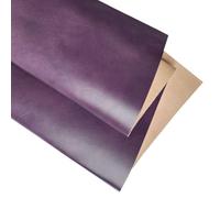 Real Leather Sheets | Full Grain Tooling Leather | 1.3-1.5mm Thick | Cowhide Leather Sheet for Leathercrafts, Repairing and Home Decor by Kozmo (Plum Oil-Tanned, 8" X 12")