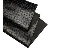 Real Leather Sheets | Full Grain Tooling Leather | 1.3-1.5mm Thick | Cowhide Leather Sheet for Leathercrafts, Repairing and Home Decor by Kozmo (Black - Snake Embossed, 8" X 12")