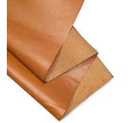 Real Leather Sheets | Full Grain Tooling Leather | 1.3-1.5mm Thick | Cowhide Leather Sheet for Leathercrafts, Repairing and Home Decor by Kozmo (Caramel Brown, 6" X 12")