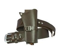 Real Leather Single Gun Holster Belt, Cowboy Western Dual Holster Rig for Revolvers, Handmade Brown Leather Belt Fits Waist Sizes 34 to 52 Inch, Costume & Shooting Gear (42-44)