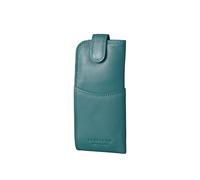 Real Leather Slim Glasses Case in Teal Green genuine leather spectacle pouch ladies men