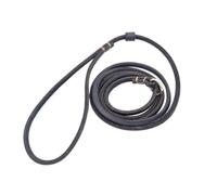 Real Leather Slip Lead Dog Leash Soft Adjustable for Small Medium and Large Dogs(Black,0.6 * 125cm)