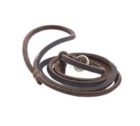 Real Leather Slip Lead Dog Leash Soft Adjustable for Small Medium and Large Dogs(Brown,0.6 * 175cm)