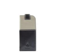 Real Leather Soft Slim Nappa Leather Glasses Case Cover With Tab Fastener HOL6011 Multi Colours Available (BLACK MULTI)