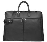 Real Leather Suit Carrier Slim Travel Bag Garment Carrier Lared Black House of Leather Black Large