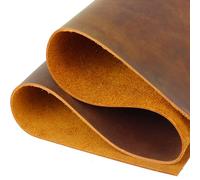 Real Leather Tooling - Thick Crazy Horse Leather Sheets (Camel, 24"x12")