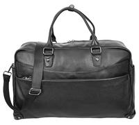 Real Leather Travel Bag Large Size Cross Body Bag Weekend Overnight Holdall Black Kinsley