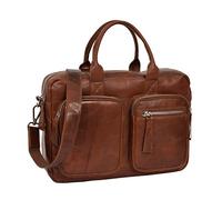 Real Leather Vintage Briefcase Cross Body Organiser Work Laptop Bag Mason Tan
