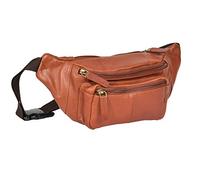 Real Leather Waist Bum Bag Slim Travel Money Pouch Pack Barcelona (Brown)