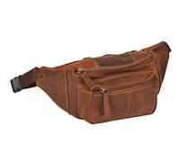 Real Leather Waist Bum Bag Slim Travel Money Pouch Pack Barcelona (Oil Tan)