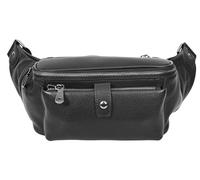 Real Leather Waist Bum Bag Slim Travel Money Pouch Pack Milan Black