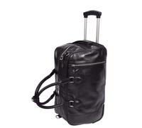 Real Leather Wheeled Holdall Duffel Bag Whitby Brown House of Leather Black Small