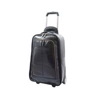 Real Leather Cabin Size Suitcase Wheeled Trolley Carry Case Newton Black