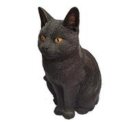 Real Life Black Sitting Cat | Highly Detailed Home or Garden Ornament | XRL-SC37-B