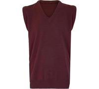 REAL LIFE FASHION LTD Adults Golf Bowling Knitted Slip Over Tank Top Mens Knit 10G Sleeveless Sweater#(Wine Plain Sleeveless Sports Wear 10G Sweater#2X-Large#Mens)