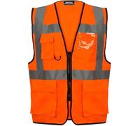 REAL LIFE FASHION LTD Adults Hi Vis Safety Vest Top Mens High Visibility Reflective Tape Zip Up Waistcoat Long Sleeve Pocket Vest Construction Work Wear Hi Vis Jacket Plus Size S-5XL