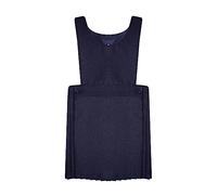 REAL LIFE FASHION LTD. Girls Uniform Pleated Pinafore Bib Dress Childrens Plain Deep Round Neck Dress#(Navy Plain Deep Round Neck Bib Dress#2-3 Years#Girls)