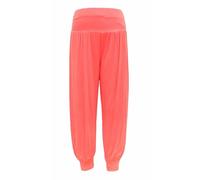 REAL LIFE FASHION LTD Ladies Ali Baba Harem Baggy Plain Trouser Womens Pleated Long Trousers Elasticated Waistband Stretch Casual Wear Printed Full Pants UK 8-26 Coral