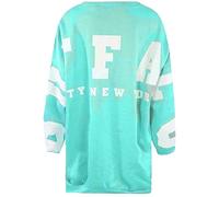REAL LIFE FASHION LTD Ladies Buffalo New York Slogan Long Sleeve Casual Crew Neck Sweatshirt Women’s Pullover City New York Buffalo Slogan Print Oversized Jumper Baggy Tops (Mint, UK 20)