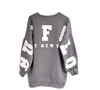 REAL LIFE FASHION LTD Ladies Buffalo New York Slogan Long Sleeve Casual Crew Neck Sweatshirt Women’s Pullover City New York Buffalo Slogan Print Oversized Jumper Baggy Tops (Grey, UK 18)