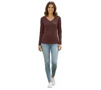 Real Life Fashion LTD Ladies Long Sleeve Basic Tee Top V Neck Classic Shirt Office Formal Blouse Top Womens Casual Plain Wear Slim Fit Tunic Shirt V Neck Plain Tunic Shirts Tunic Top Brown