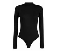 REAL LIFE FASHION LTD Ladies Long Sleeve Turtle Neck Tee Top Slim Fit Bodysuit Top Womens Casual Wear Polo Neck Leotard Top Black UK 12-14