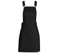 REAL LIFE FASHION LTD Ladies Mini Dress Straps A-line Pinafore Bib Overall Dress with Pockets Women's Sleeveless Plain Corduroy Pinafore Front Pocket Dress (Black, UK 8)