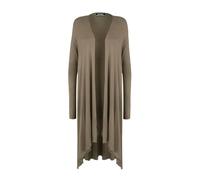 REAL LIFE FASHION LTD Ladies Plus Size Casual Wear Long Sleeve Hanky Hem Top Open Front Waterfall Cardigan Women's Long Sleeve Lightweight Outerwear Party Wear Long Sweater Top UK 14-30 Mocha
