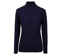 REAL LIFE FASHION LTD Ladies Ribbed Turtle Polo Neck Long Sleeves Jumper Womens High Roll Polo Neck Sweater Casual Wear Winter Warm Ribbed Knitted Sweatshirt Outdoor Wear Top Plus Size UK 8-26 Navy