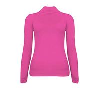 REAL LIFE FASHION LTD Ladies Ribbed Turtle Polo Neck Long Sleeves Jumper Womens High Roll Polo Neck Sweater Casual Wear Winter Warm Ribbed Knitted Sweatshirt Outdoor Wear Top Plus Size UK 8-26 Cerise