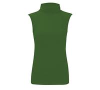 REAL LIFE FASHION LTD Ladies Turtle Polo Neck Jumper Women Sleeveless Roll Neck Jumper Plain High Neck Top Casual Wear Stretch Fitted Top T-Shirt Plus Sizes Bottle Green
