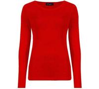 Womens Plain Long Sleeves T-Shirt Ladies Round Neck Basic Stretch Black Shirt Top Casual Wear Oversized Comfort Fancy Dress Party Tee Top UK Plus Size 8-26