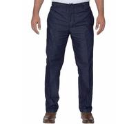 REAL LIFE FASHION LTD Mens Adjustable Waist Plain Rugby Trousers Straight Leg Golf Pants Adults Casual Wear Work Pants Smart Rugby Bottoms (Denim Blue Waist 32"/ Inside Leg 29")