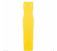REAL LIFE FASHION LTD New Womens Muscle Racer Shaped Back Sleeveless Round Scoop Dresses Ladies Vest Long Stretch Maxi Plain Dress Summer Wear Maxi Dress Plus Size Yellow