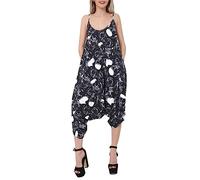 REAL LIFE FASHION LTD Women Ladies Lagenlook Cami Strappy Romper Baggy Harem Jumpsuit Playsuit Dress