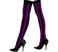 REAL LIFE FASHION LTD Women Over the Knee High Vertical Stripe Printed Socks Ladies Stylish Long Striped Stocks Casual, Cosplay, Everyday Wear Party Wear Socks One Size 4-6