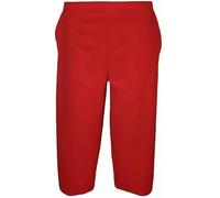 REAL LIFE FASHION LTD Women’s 3/4 Elasticated Waist Capri Trousers Slim Fit Cropped Pants Ladies 2 Pockets Stretchy Office Formal Wear Plain Pants Summer Trousers Plus Size UK 8-24 Red