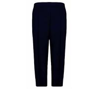 REAL LIFE FASHION LTD Women’s 3/4 Elasticated Waist Capri Trousers Slim Fit Cropped Pants Ladies 2 Pockets Stretchy Office Formal Wear Plain Pants Summer Trousers Plus Size UK 8-24 Navy