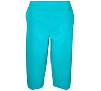 REAL LIFE FASHION LTD Womens 3/4 Capri Trouser Ladies Stretchy Elasticated Waist Cropped Trouser Pants Three Quarter Length Plain Bottom Pants Casual Trouser Fancy Party Wear Capri Trouser Turquoise