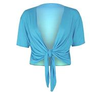 REAL LIFE FASHION LTD Women’s Cap Sleeve Plain Tie Up Front Cardigan Ladies Lightweight Bolero Shrug Cropped Cardigan Casual Wear Summer Evening Party Fancy Crop Top Plus Size UK 8-26