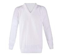 REAL LIFE FASHION LTD Women’s Long Sleeve V-Neck Cricket Knitted Jumper Ladies V-Neck Cable Chunky Knitted Pullover Jumper Winter Knit Wear Warm Lightweight Sweater UK Size S-5XL White